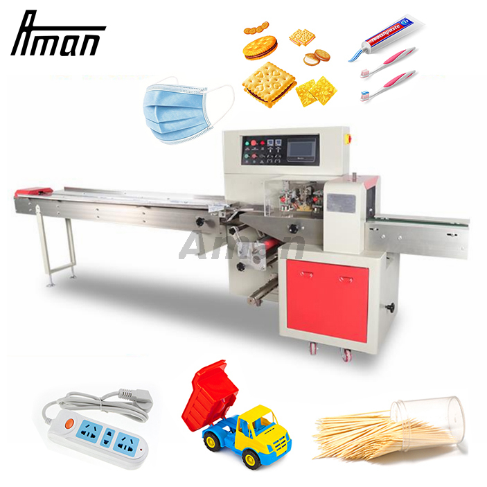 Low Cost High Speed Manual Automatic Small Mini Flow Pack Horizontal Rotary Pillow Packing Machine