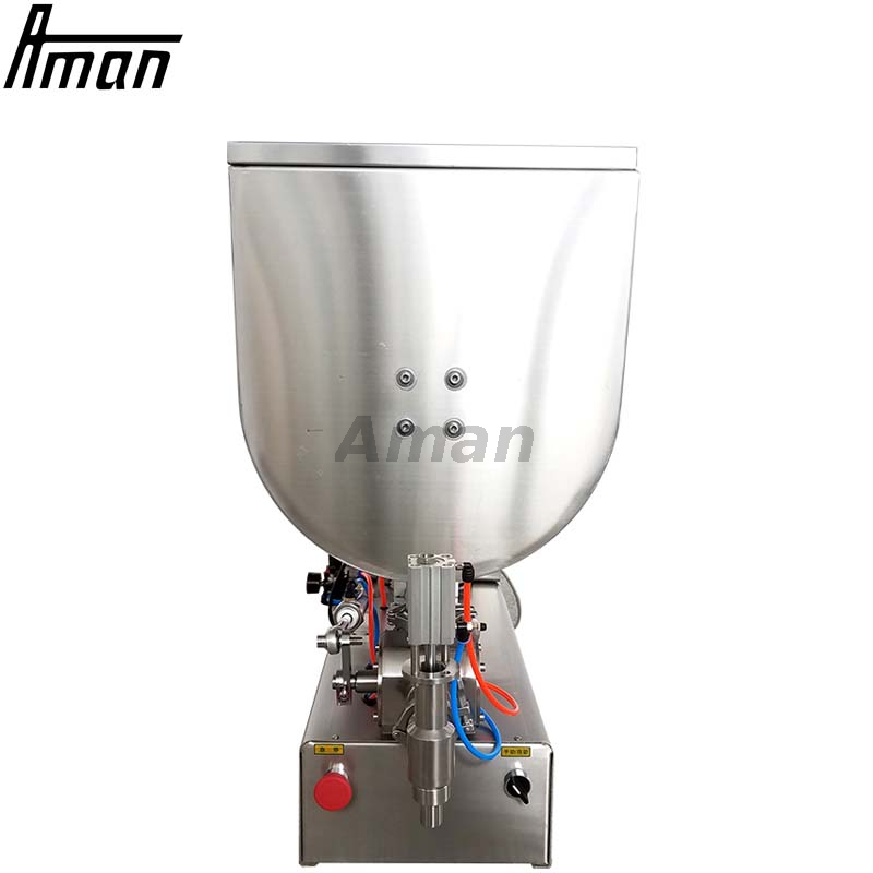 Pneumatic Semi-automatic Filling Machine With Hopper For Paste Cream Sauce