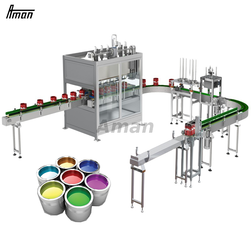 Automatic Piston Liquid Filling Machine For Liquid Products Paint Dish Soap Detergent