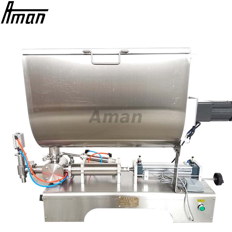 Pneumatic Semi-automatic Filling Machine With Hopper For Paste Cream Sauce