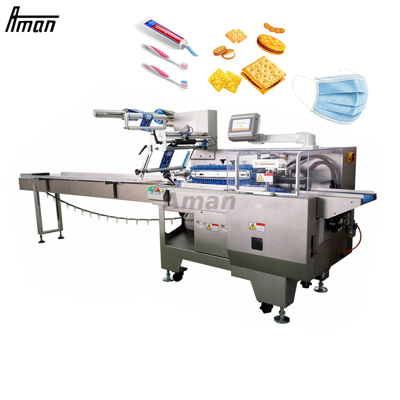 Pillow Type Horizontal Cookies Chocolate Bar Biscuit Packing Machine